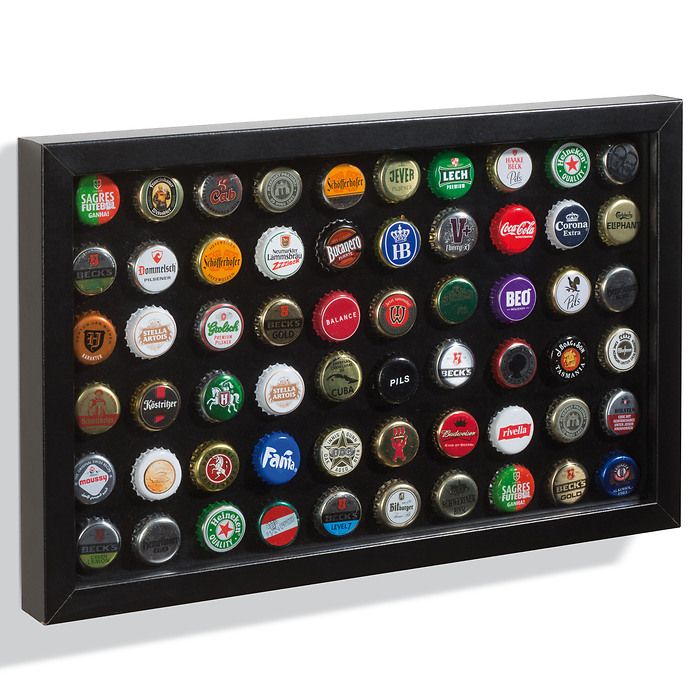 Vitrine Finestra P60 pour 60 plaques de muselets/capsules de bière, noire