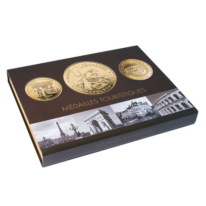 Coffret Presso pour 80 médailles souvenir, avec 4 plateaux