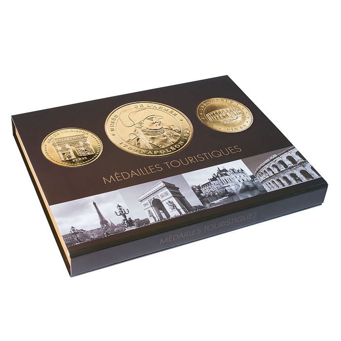 Coffret PRESSO pour 80 médailles souvenir, avec 4 plateaux