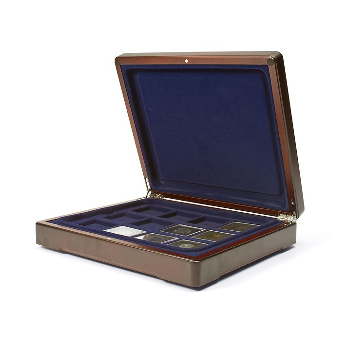 Mazzola coffret numismatique pour jusqu'à 24 Quadrum capsules, bleu