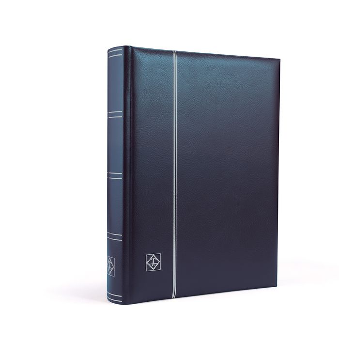 Casseur Leder, A4, 64 pages noires, couverture ouatinée en cuir véritable, bleu