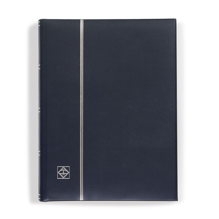Casseur Leder, A4, 64 pages noires, couverture ouatinée en cuir véritable, bleu