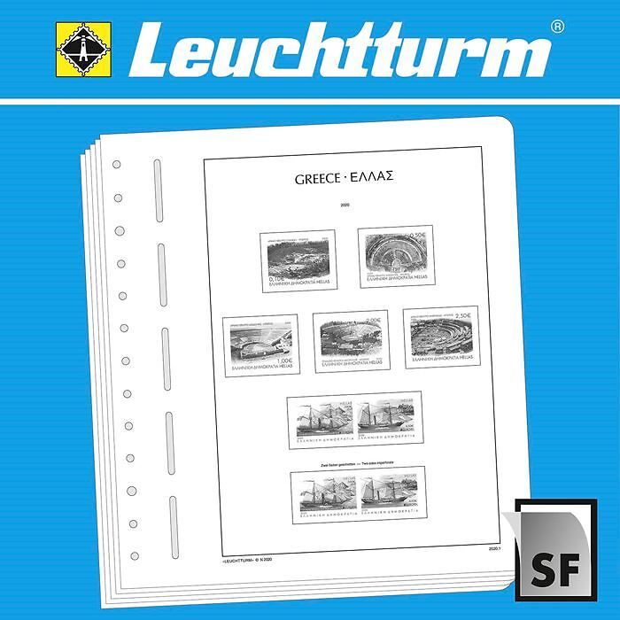 LEUCHTTURM SF-Feuilles préimprimées Grèce 2015-2019