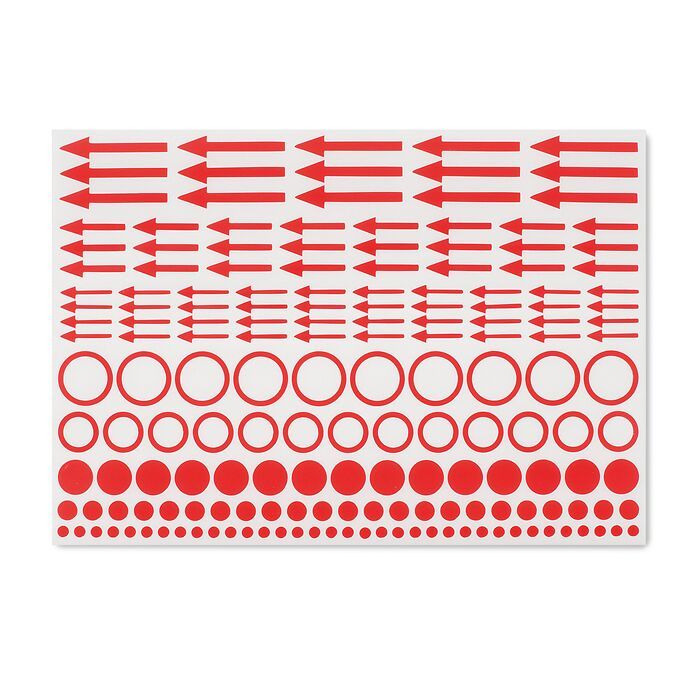 Autocollants de marquage incl. pois, cercles et flèches, paquet de 10