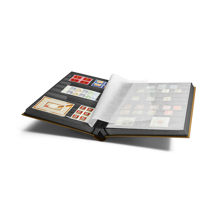 Classeur Comfort, Din A4, 64 pages noires, couverture matelassée, or