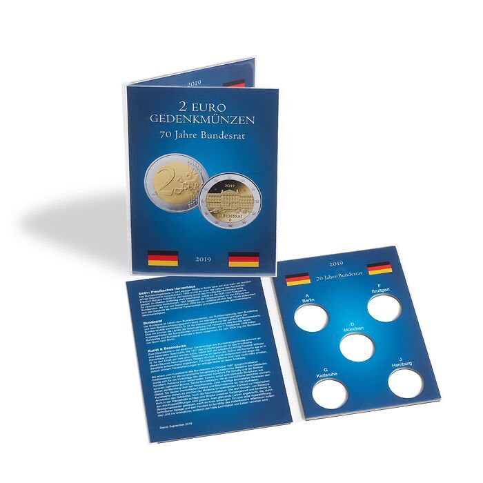 Carte pour les 5 pièces de 2 euros allemandes commémoratives de Conseil fédéral (2019)