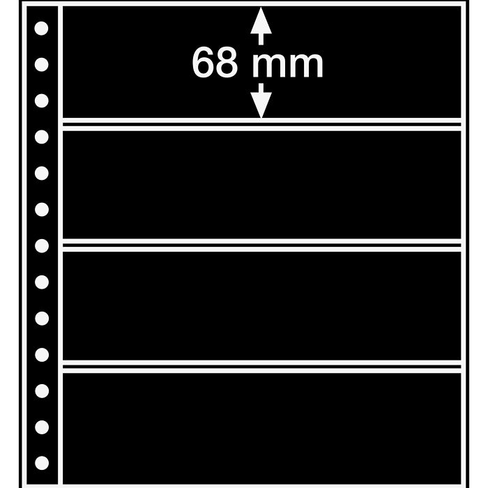 LEUCHTTURM Feuilles R, 4 compartiment, noir, paq. de 5