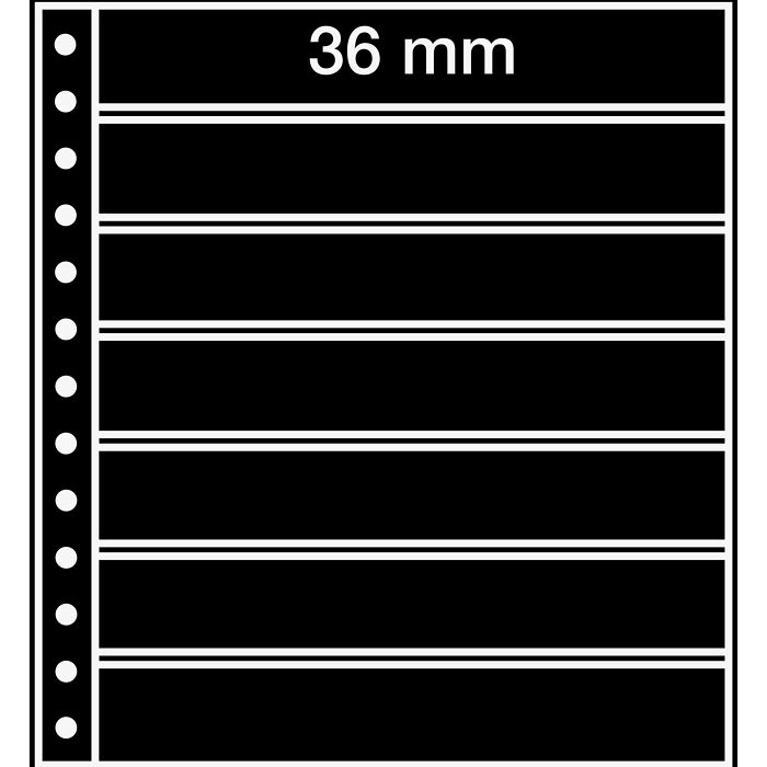 LEUCHTTURM Feuilles R, 7 compartiment, noir, paq. de 5