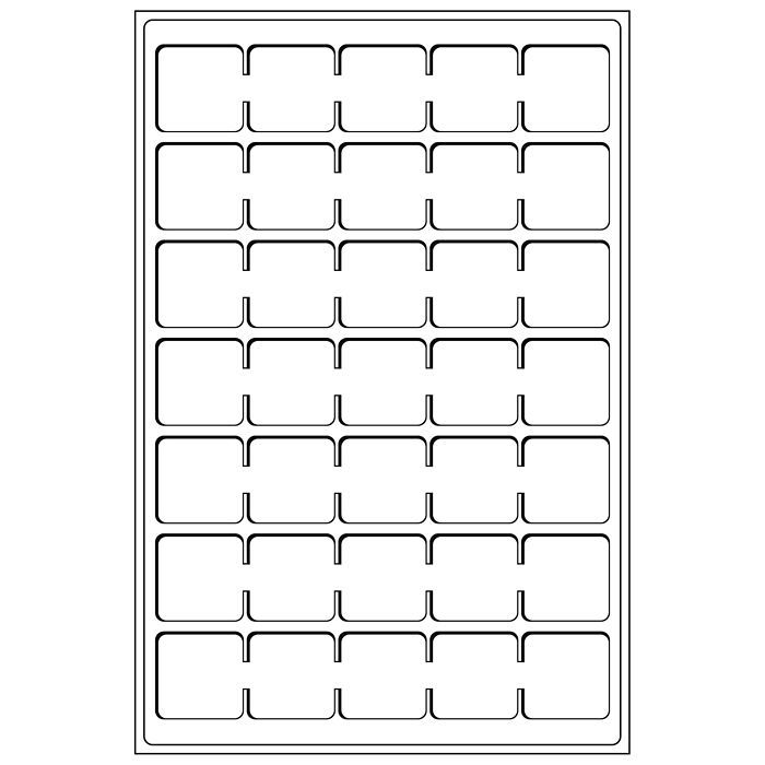 Plateau pour 35 pièces de monnaie jusqu’à 38 mm Ø, bleu, paquet de 2