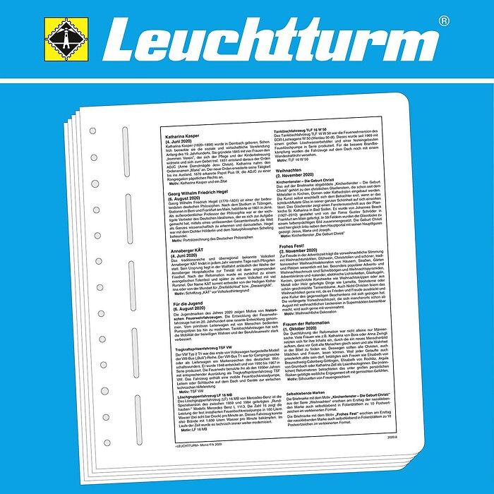 LEUCHTTURM MEMO-feuilles complémentaires Allemagne 2018