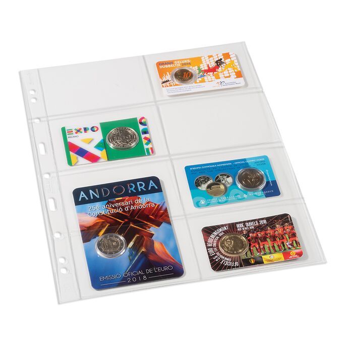 Pochettes plastiques Grande, avec 8 pochettes, 106x72 mm, transparent, paquet de 5