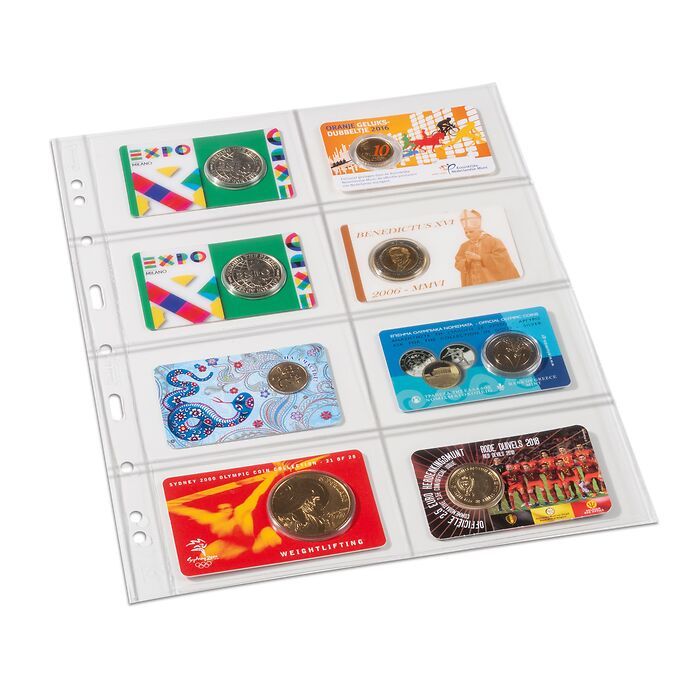 Pochettes plastiques GRANDE, avec 8 pochettes, 106x72 mm, transparent, paquet de 5