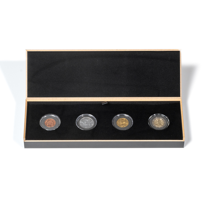 Ecrin Numismatique Luxor pour quatre capsules de monnaie