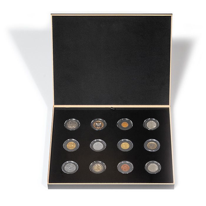 Ecrin Numismatique LUXOR pour douze capsules de monnaie (diamètre intérieur 33 mm)