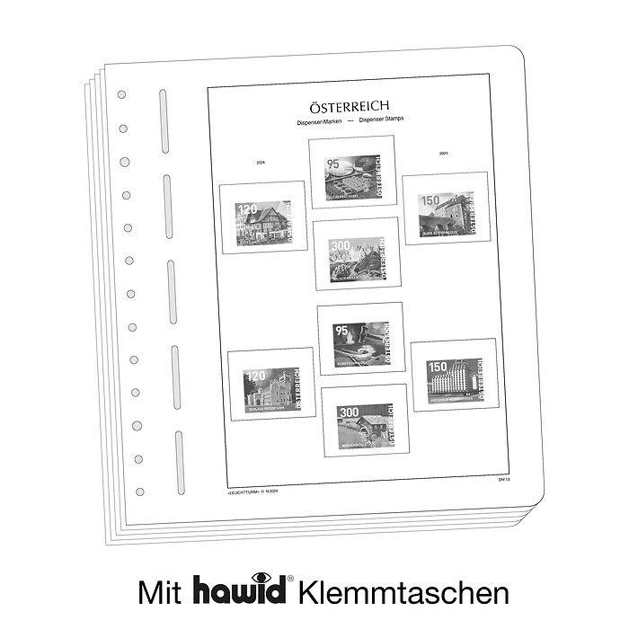 Leuchtturm SF-feuilles préimprimées Autriche Dispenser-timbres 2018-2025