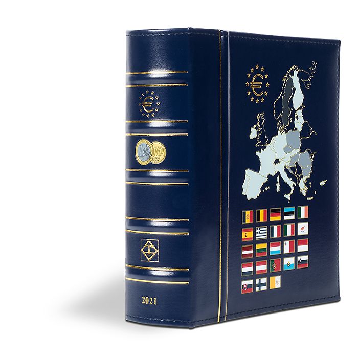 Vista album Euros millésimes 2021, avec étui de protection,   bleu