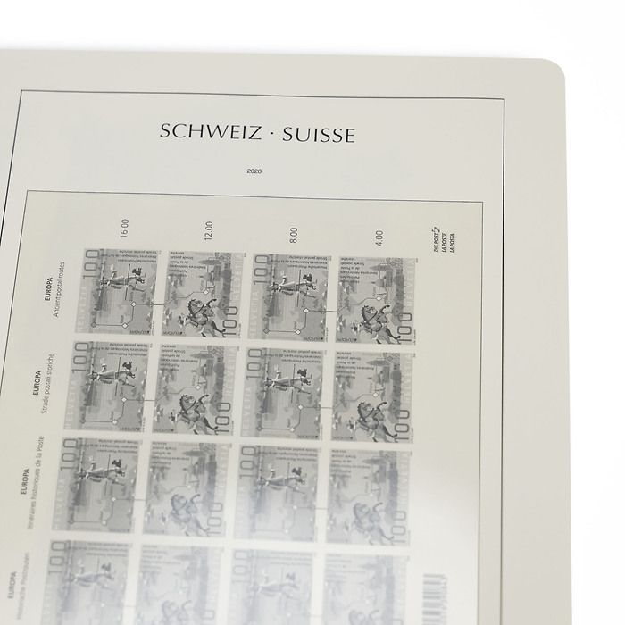 Leuchtturm supplement with stamp mounts Spéciales Suisse-Feuille Compl. 'Balser Taube & Po