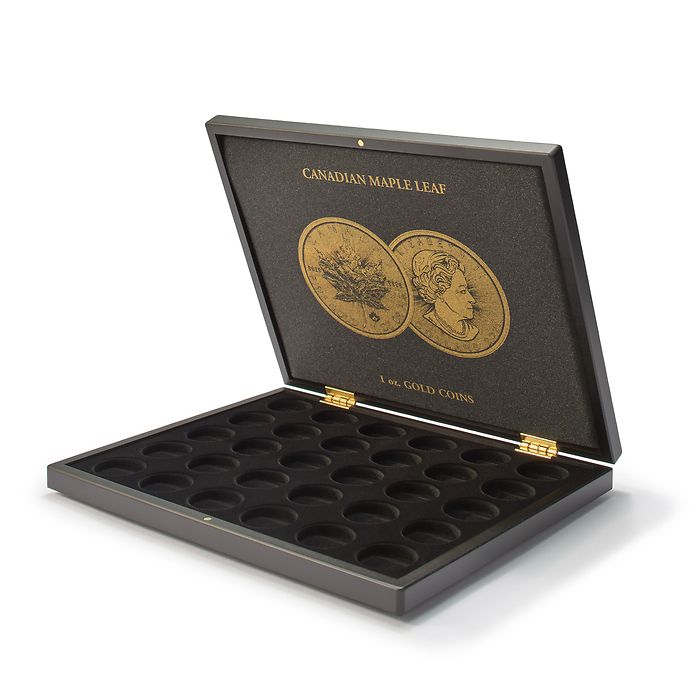 Coffret monnaies pour 30 pièces en or Maple Leaf en capsules