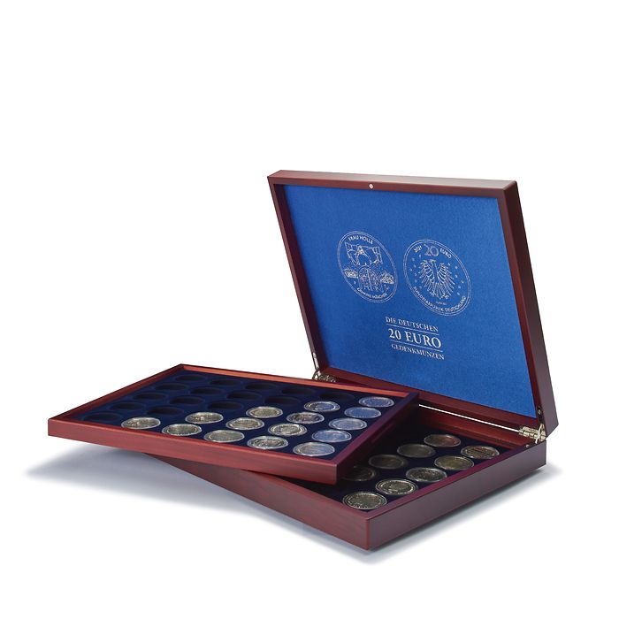 Coffret VOLTERRA DUO de Luxe pour 60 pièces de 20 euros allemandes commémoratives en caps.