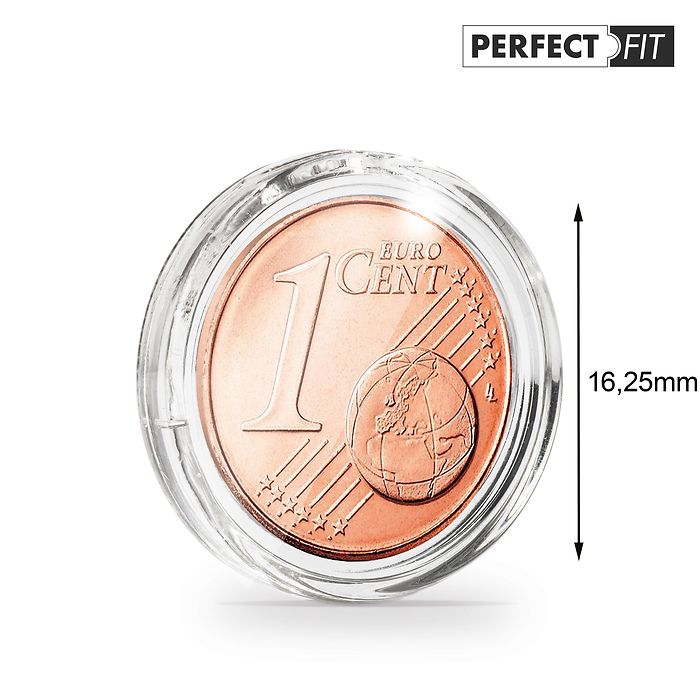 Capsules ULTRA Perfect Fit pour 1 Euro-Cent (16,25 mm), paquete de 10