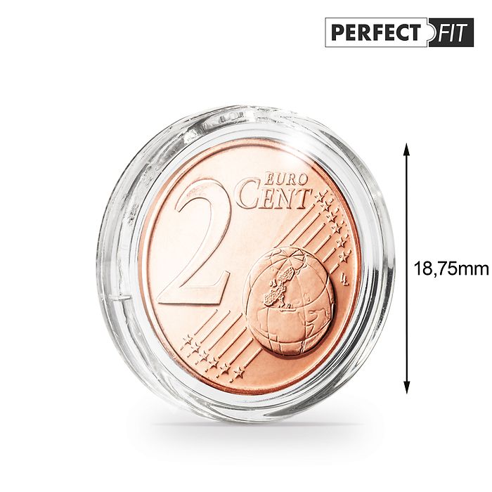 Capsules ULTRA Perfect Fit pour 2 Euro-Cent (18,75 mm), paquete de 10