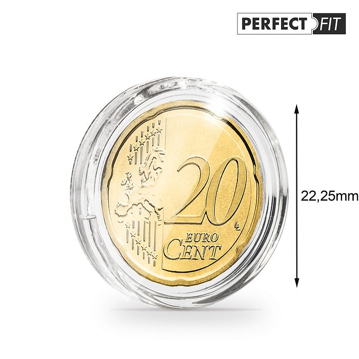 Capsules Ultra Perfect Fit pour 20 Euro-Cent (22,25 mm), paquete de 10