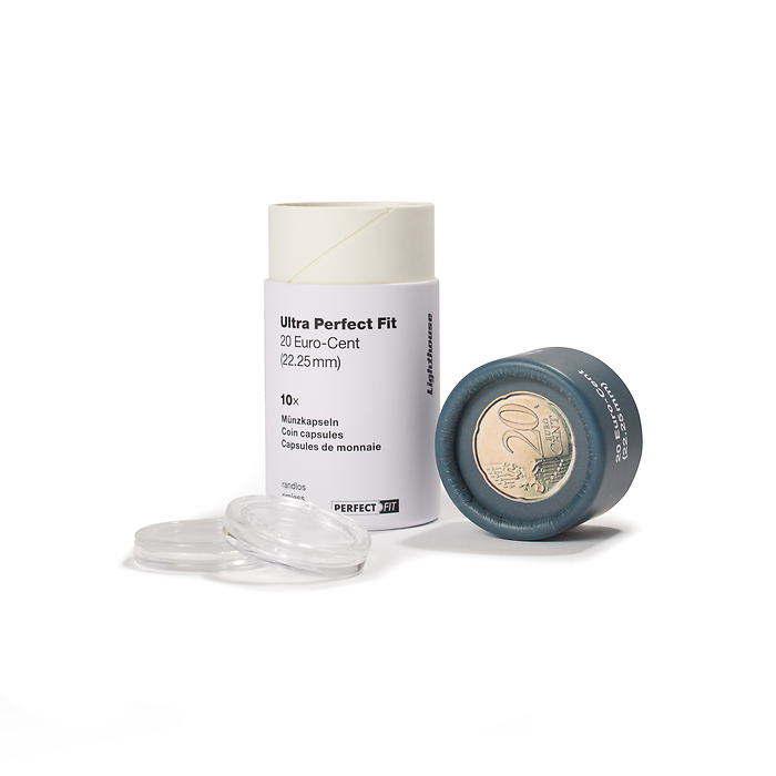 Capsules Ultra Perfect Fit pour 20 Euro-Cent (22,25 mm), paquete de 10
