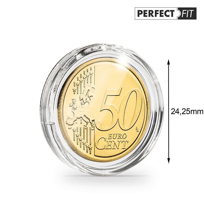 Capsules Ultra Perfect Fit pour 50 Euro-Cent (24,25 mm), paquete de 10