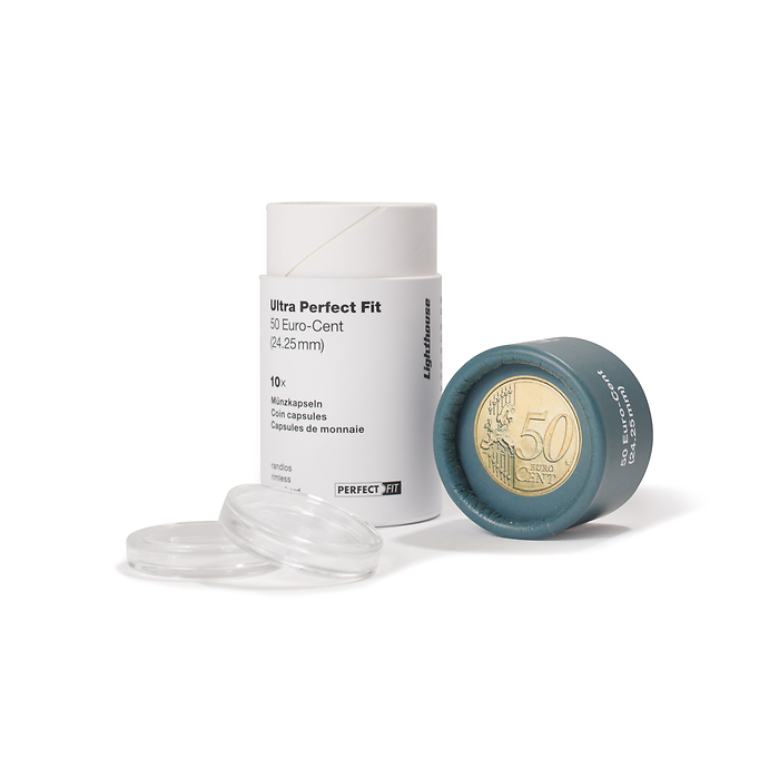 Capsules Ultra Perfect Fit pour 50 Euro-Cent (24,25 mm), paquete de 10