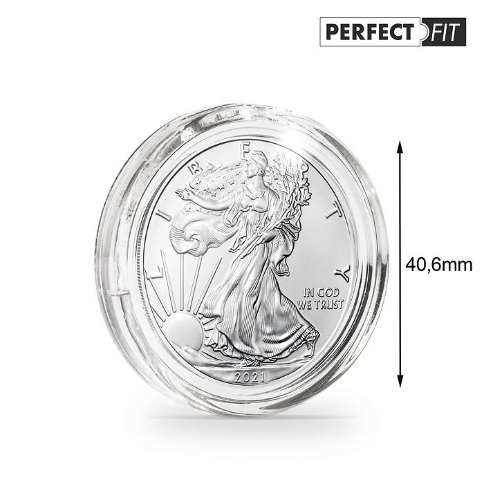 Ultra capsules Perfect Fit pour 1 oz. Silber 40,6 mm(p.e.American Eagle), paquete de 10