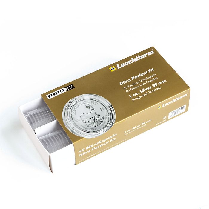 Ultra capsules Perfect Fit pour 1 oz. Silber 39 mm(p.e.Krügerrand, Britannia), paqu. de 40