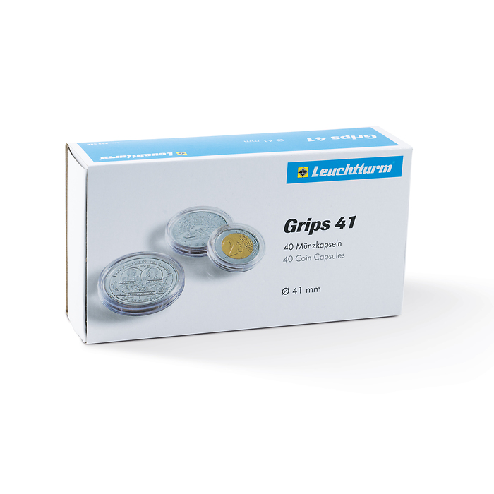 Capsules pour pièces de monnaie diamètre intérieur 41 mm p.   40
