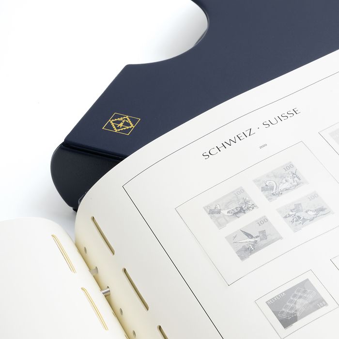Leuchtturm Album préimprimé Perfect DP, design classique SWITZERLAND 2020-2023, bleu