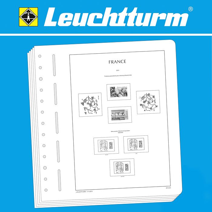 LEUCHTTURM feuilles complémentaires SF France Timbres autocollants p.clients profess. 2021