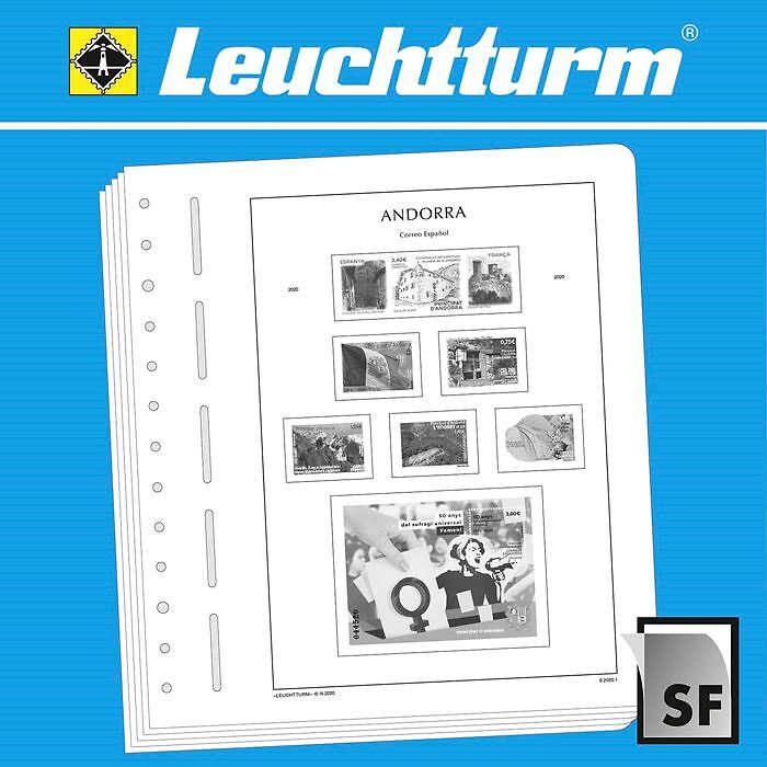 Leuchtturm SF-feuilles préimprimées Andorre Poste espagnole 2020-2023