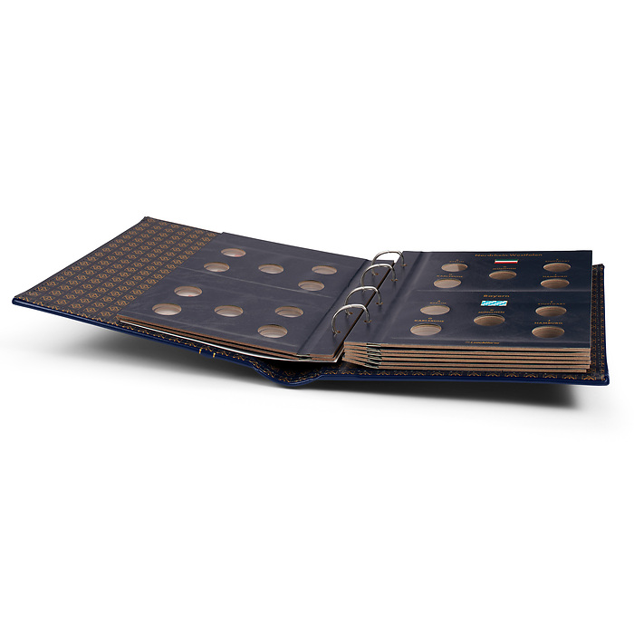 Vista album Numismatique pourpièces comm. all. de 2 Euros avec étui de protection, bleu