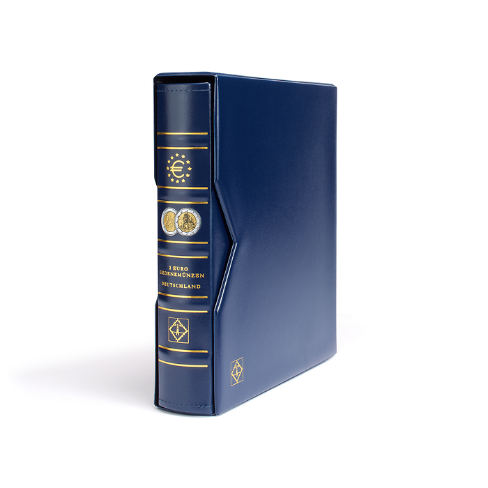 Vista album Numismatique pourpièces comm. all. de 2 Euros avec étui de protection, bleu