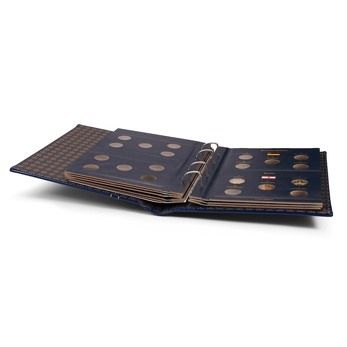 Vista album Numismatique pourpièces comm. all. de 2 Euros avec étui de protection, bleu