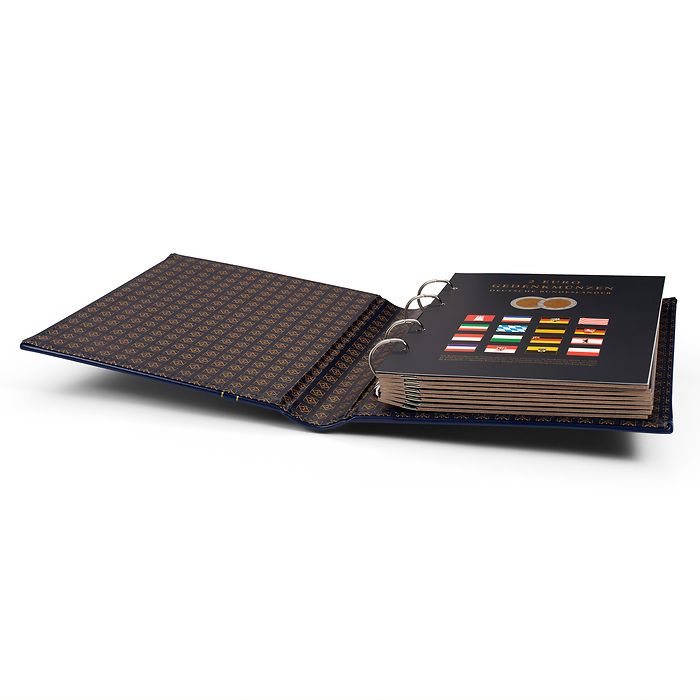 Vista album Numismatique pourpièces comm. all. de 2 Euros avec étui de protection, bleu