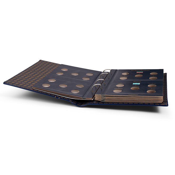Vista album Numismatique pourpièces comm. all. de 2 Euros avec étui de protection, bleu