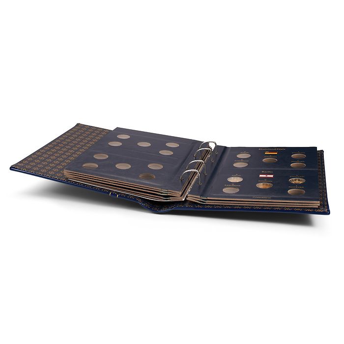 Vista album Numismatique pourpièces comm. all. de 2 Euros avec étui de protection, bleu