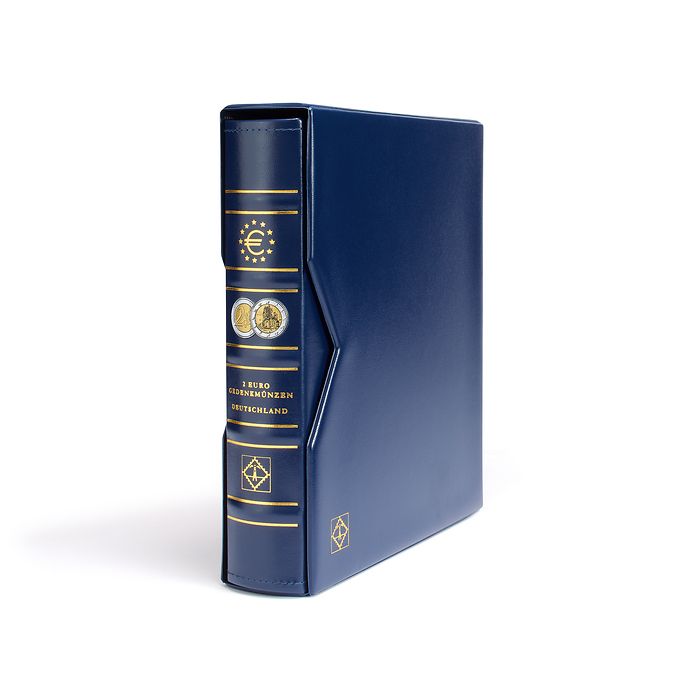 Vista album Numismatique pourpièces comm. all. de 2 Euros avec étui de protection, bleu