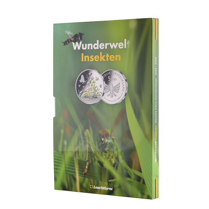 Album pour 9 pièces de 5 euros allemandes „Wunderwelt Insekten“ avec semences de fleurs