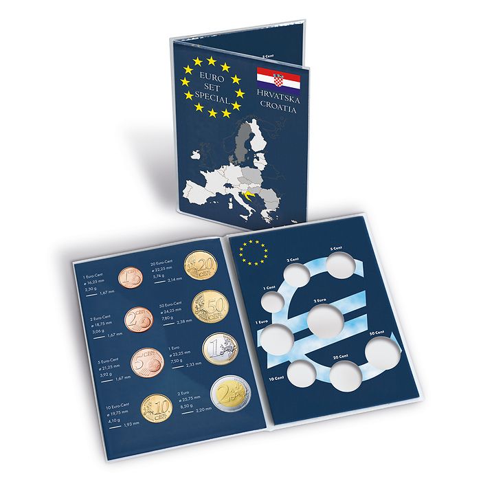 Carte de collection pour 1 Série de pièces d'1 Euro Croatie