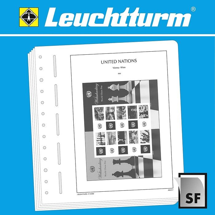 LEUCHTTURM feuilles complémentaires SF ONU Vienne Timbres personnalisés  2022