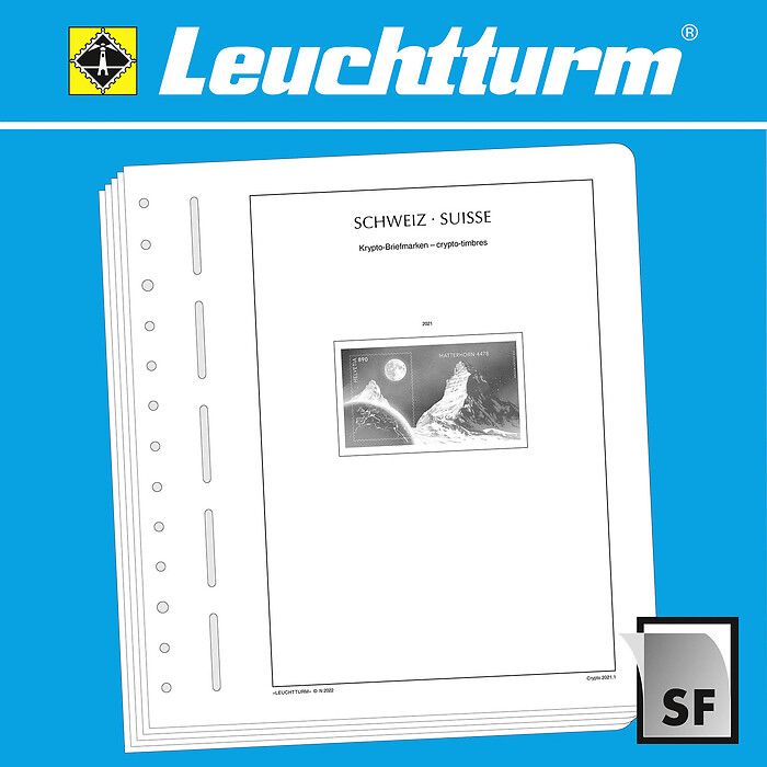Leuchtturm feuilles complémentaires SF Suisse CRYPTO-timbres 2021
