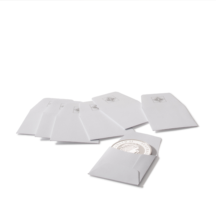 Numentum Pochettes Numismatques à 1 pièce de monnaie jusqu'à 46mm enpapier, paquet de 100