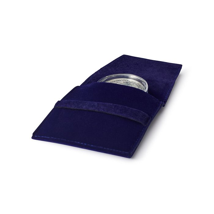 Pochette Premium pour une pièce de monnaie jusqu'à 50 mm (avec ou sans capsule), bleu