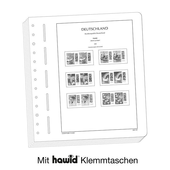 LEUCHTTURM feuil. compl. SF RFA -paires horizontales (sériecourante) 2023