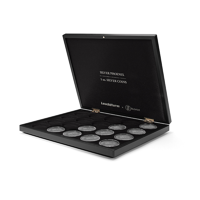 Volterra Uno - Coffret numismatique pour 20 pièces d’argent „Silver Phoenix“ en capsules